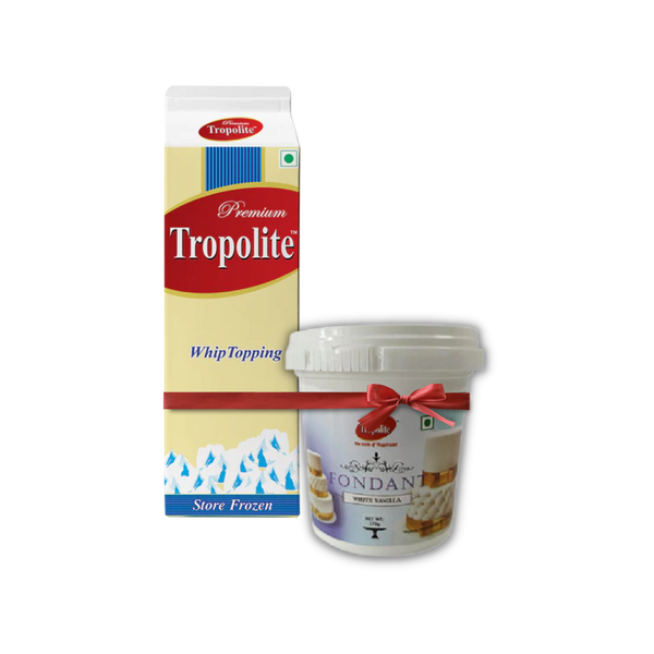 Combo- Tropolite Premium Whipping Cream 1 kg + Fondant Vanilla 175 gm - Tropilite Foods