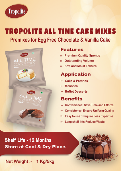 Tropolite All Time Cake Mix - Chocolate 1000gm