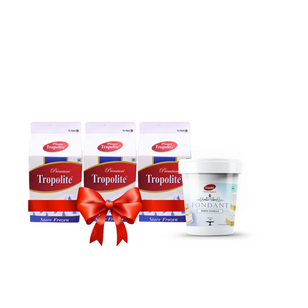 Tropolite Premium whipping cream 500gm x 3 & 1 White Vanilla fondant 175gm- Combo offer - Tropilite Foods